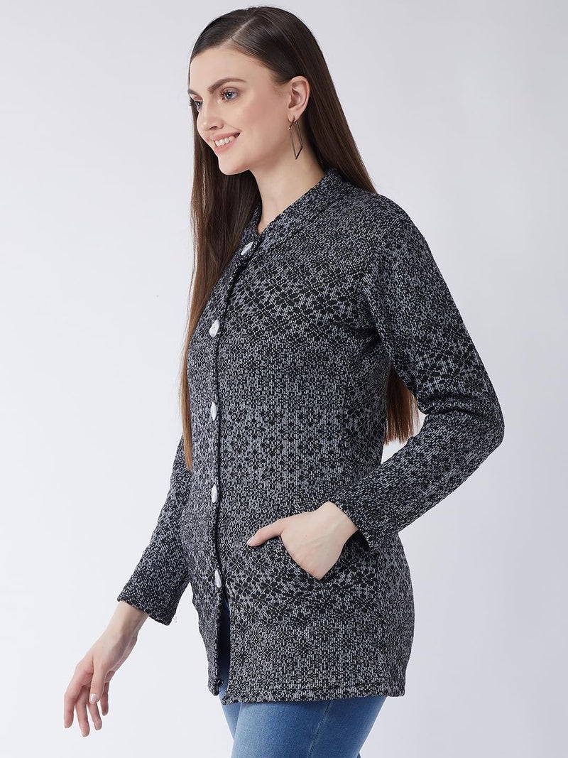 Pivl Women's Long Winter Acrylic Blend Sweater - Ultimate Warmth and Style_Grey_L||Winterwear|| - Image 4