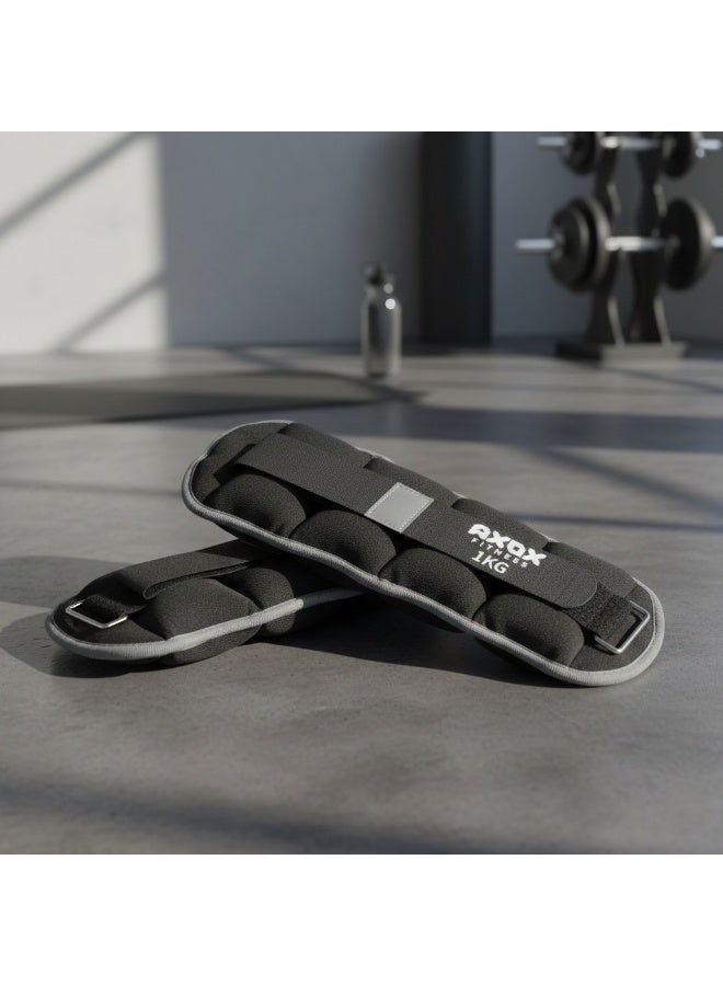 Axox Fitness Softway Wrist & Ankle Weights 1kg (Pair) -Adjustable, Comfortable Fit, Ideal for Walking, Running, Yoga & Home Workouts - Image 3