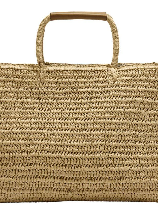 PARFOIS Straw Effect Shopper Bag With Fringes