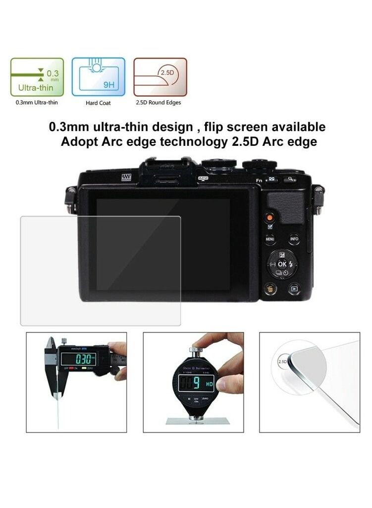 PULUZ 2.5D 9H Tempered Glass Film for Olympus EPL7, Compatible with Olympus EM10 / EM10-2 / OM-D EM5 II / OM-D EM-1 / OM-D EM-1 II / OM-D EM-1 III / PEN-F / E-P5 / E-PL8 / E-PL9 - Image 3