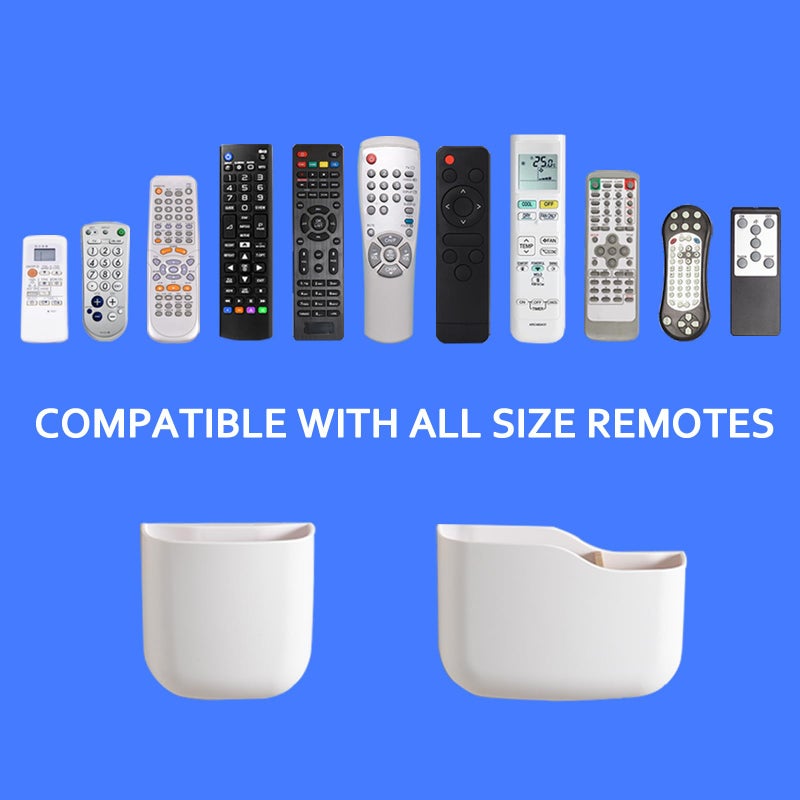 SUNFICON Remote Holder Wall Mount TV FAN Remote Control Holder Bedside Caddy Wall Organizer Phone Holder for Office Adhesive Media Player Controller Holder Box Tray Home Desk Nightstand White 2 Small - Image 2