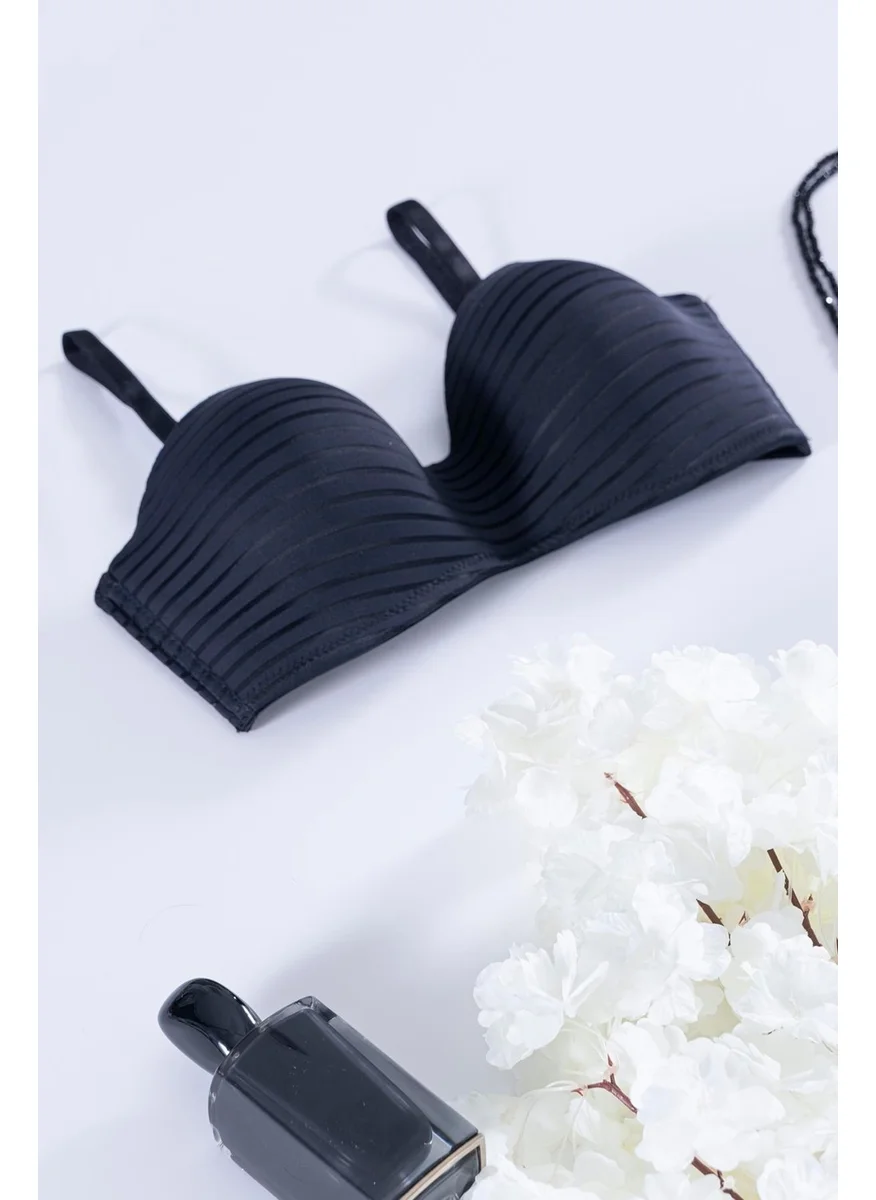 For You Lingerie Full Cup Black Strapless Bra