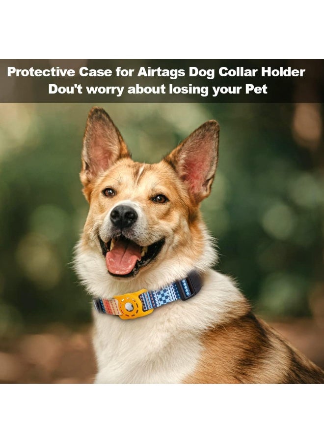 AirTag Dog Collar, Compatible with Apple, Polyester Pet Cat Puppy Collar Silicone Holder for Small, Medium, Large, and Extra Large Dogs, Bohemia Orange, S: 9.8'-15.7' Neck - Image 3