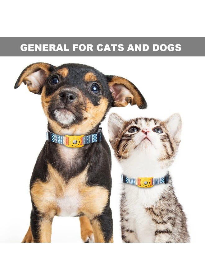 AirTag Dog Collar, Compatible with Apple, Polyester Pet Cat Puppy Collar Silicone Holder for Small, Medium, Large, and Extra Large Dogs, Bohemia Orange, S: 9.8'-15.7' Neck - Image 2