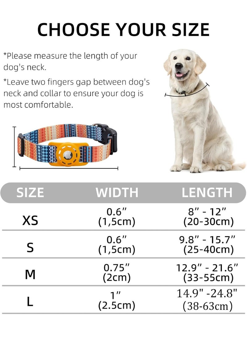 AirTag Dog Collar, Compatible with Apple, Polyester Pet Cat Puppy Collar Silicone Holder for Small, Medium, Large, and Extra Large Dogs, Bohemia Orange, S: 9.8'-15.7' Neck - Image 5