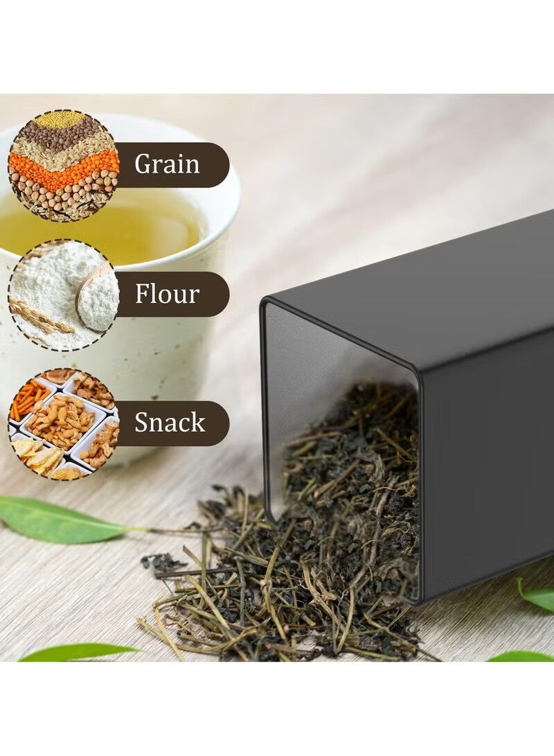 رات سو طقم من 3 عبوات لتخزين القهوة والشاي والسكر بسعة 1000 مل، برطمانات معدنية محكمة الإغلاق مع أغطية من الخيزران وملصقات، منظم مطبخ للطاولة وديكور المزرعة - Image 5