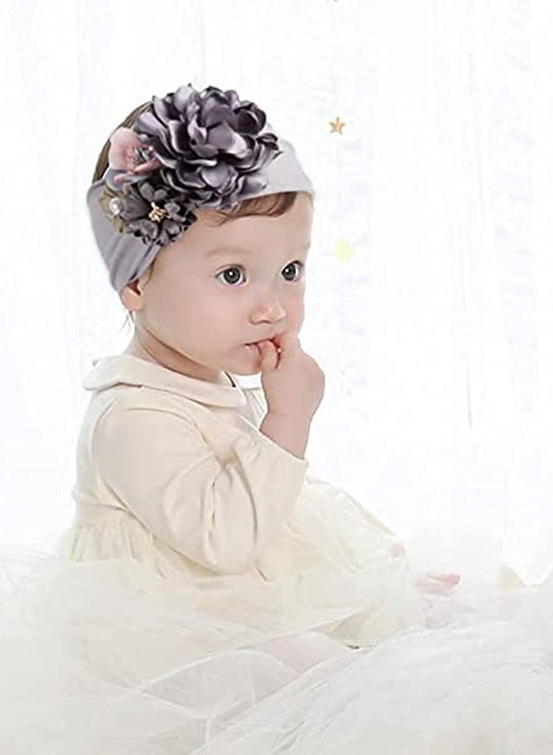 SYOSI Headbands Turban Hairband,  4 Pcs Baby Girl Cotton Head Bows Wrap Soft Elastic Turban Headband Hair Bands Accessories for for Infant Newborn and Toddlers Girls - Image 5