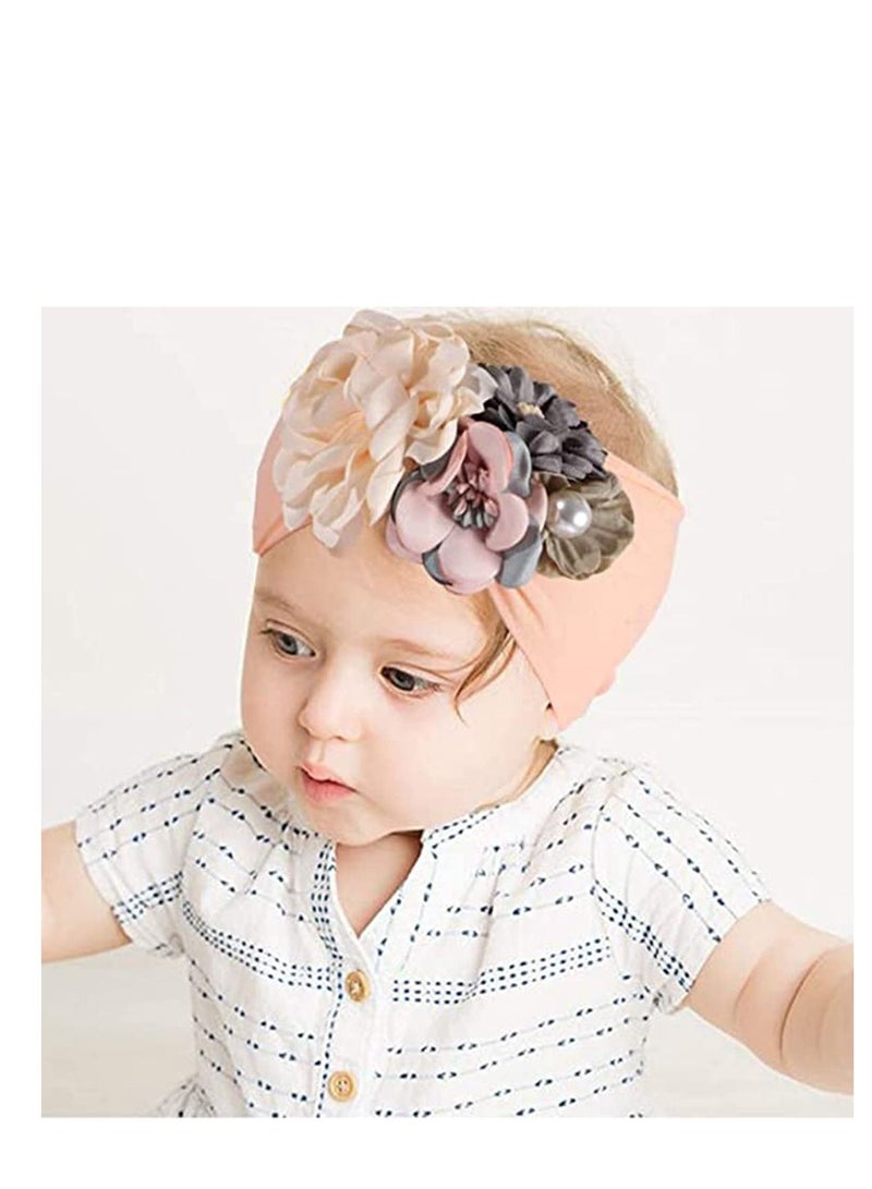 SYOSI Headbands Turban Hairband,  4 Pcs Baby Girl Cotton Head Bows Wrap Soft Elastic Turban Headband Hair Bands Accessories for for Infant Newborn and Toddlers Girls - Image 4