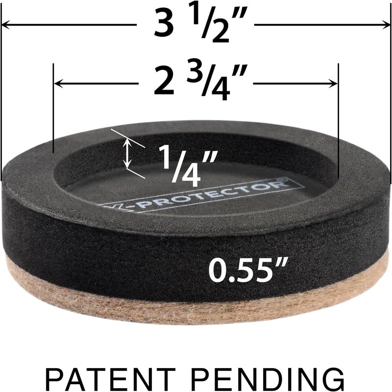 X-Protector Felt Furniture Sliders for Hardwood Floors 16 PCS 3 ½” - Furniture Slider with Unique Design - Heavy-Duty Furniture Movers for Hard Surfaces - Felt Sliders - Move Your Furniture Easily! - Image 3