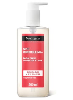 Neutrogena, Facial Wash Spot Controlling+, Clearer Skin In 1 Week, 200ml