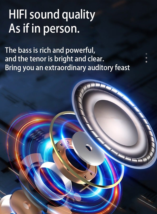 Transparent Creative Noise Cancelling Bluetooth Headphones Small and Portable Sports Music Headphones with Charging Case Yellow For iPhone, Android  - Image 3