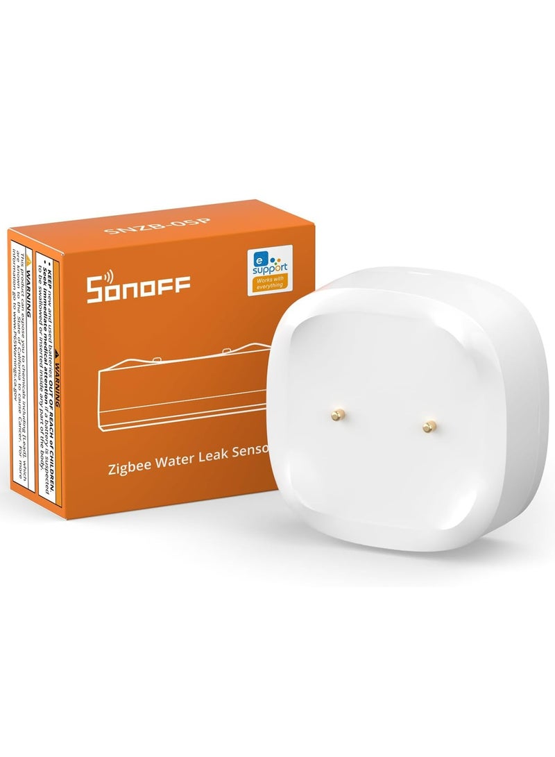 SONOFF SONOFF SNZB-05P Zigbee Water Leak Sensor Without Detection Cable for Alarm System and Smart Home Automation, Wireless Mini Flood Detector for Kitchen Bathroom Basement 1Pack  - Image 1