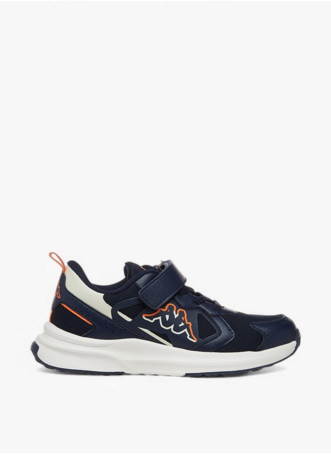 Kappa Boys' Logo Detail Sports Shoes with Hook and Loop Closure  - Image 3