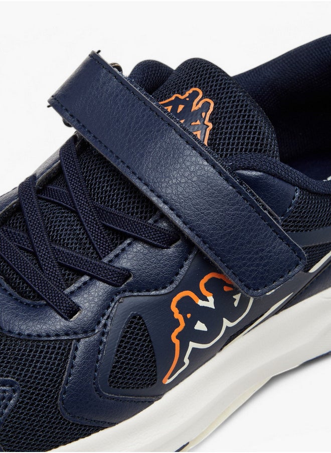 Kappa Boys' Logo Detail Sports Shoes with Hook and Loop Closure  - Image 4