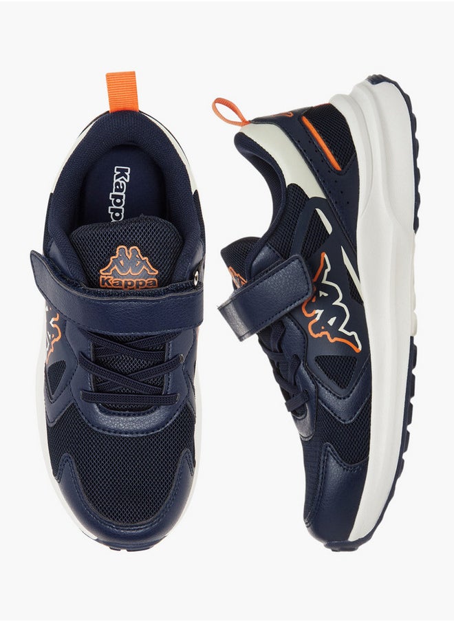 Kappa Boys' Logo Detail Sports Shoes with Hook and Loop Closure  - Image 1