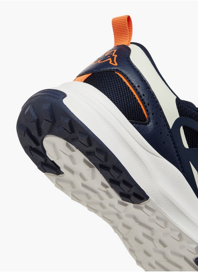 Kappa Boys' Logo Detail Sports Shoes with Hook and Loop Closure  - Image 5