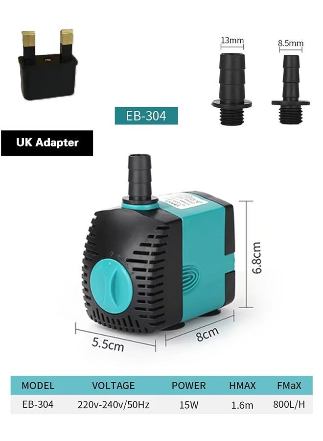 220V UK Plug Submersible Water Fountain Pump Filter Fish Pond Aquarium Water Pump Tank Oxygen Air Pump Part & Accessories - Image 3