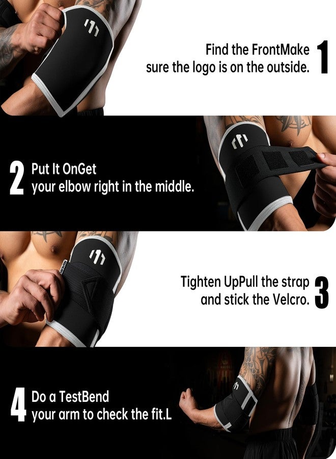 M MANUEKLEAR MANUEKLEAR Adjustable Compression Elbow Wraps for Weightlifting(1 Pair), Elbow Sleeves Weightlifting Men with Compression Band, 5mm Neoprene Elbow Strap for Weight Lifting and Bench Press - Image 5