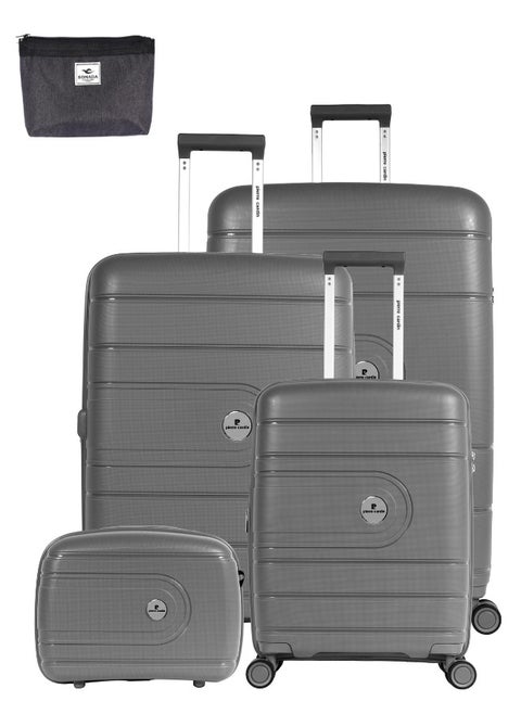 Pierre Cardin Hardcase Trolley Set of 4-PC86304 D.Grey