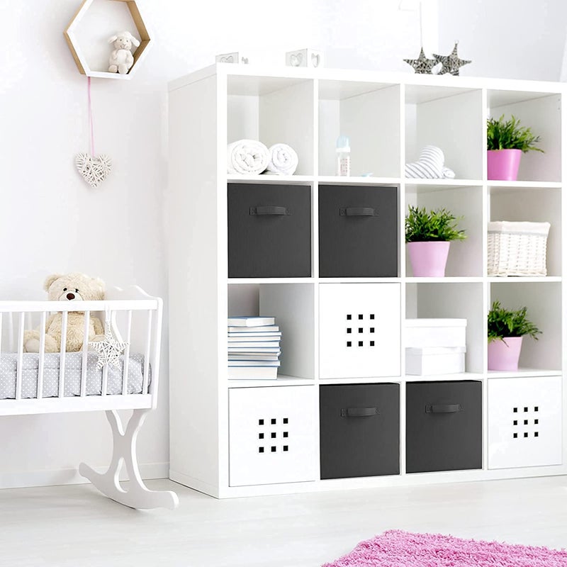 MBW Storage Organizer Cube Storage Box I NonWoven Fabric Storage Box for Home Pack of 2 Black - Image 5