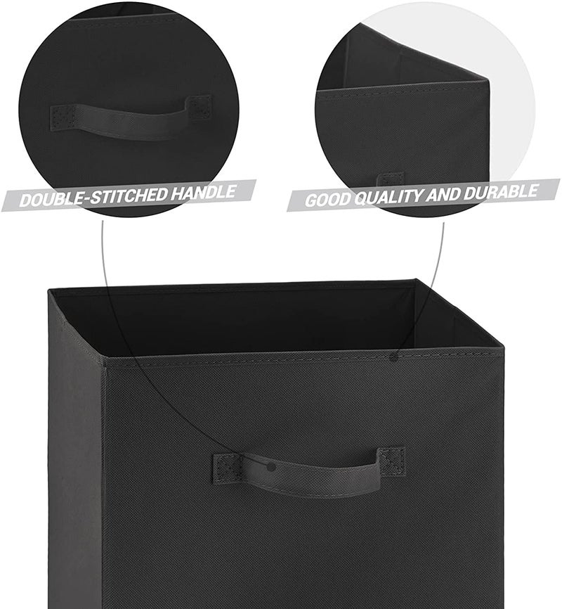 MBW Storage Organizer Cube Storage Box I NonWoven Fabric Storage Box for Home Pack of 2 Black - Image 3