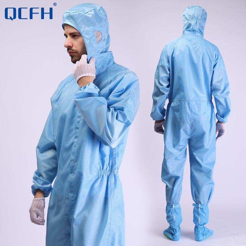 High quality one-piece hooded full body cover dustproof dust-free breeding factory anti-static overalls reuse Foxconn - Image 2