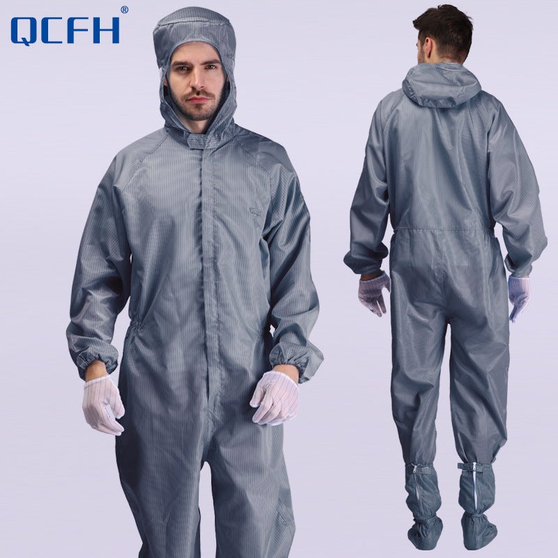 High quality one-piece hooded full body cover dustproof dust-free breeding factory anti-static overalls reuse Foxconn - Image 1