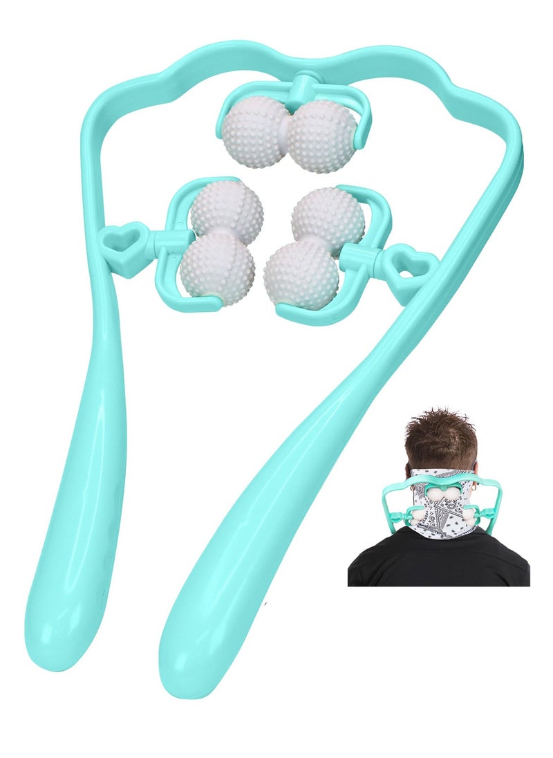 SYOSI Neck Massager Upgrade, Neck Massager for Pain Relief deep Tissue, 6 Balls Massage Roller, Shoulder Massager, Manual Neck Massager, Handheld Neck and Back Massager Roller Legs Shoulder Relaxer  - Image 1