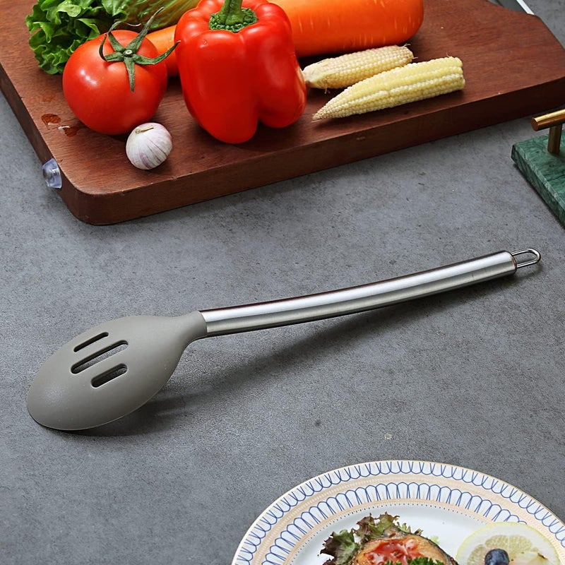 Berglander Cooking Spoon, Non-stick Silicone Slotted, Basting Spoon For Cooking, Kitchen Serving Dishwasher Safe, Easy to Clean - Image 4