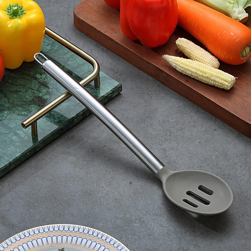 Berglander Cooking Spoon, Non-stick Silicone Slotted, Basting Spoon For Cooking, Kitchen Serving Dishwasher Safe, Easy to Clean - Image 3