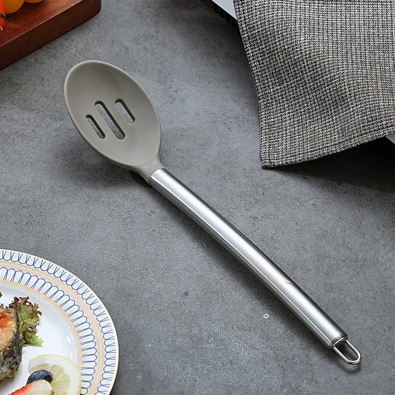 Berglander Cooking Spoon, Non-stick Silicone Slotted, Basting Spoon For Cooking, Kitchen Serving Dishwasher Safe, Easy to Clean - Image 2