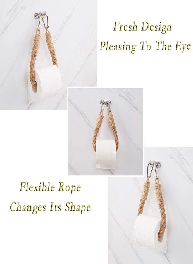 Amerla 2 Piece Nautical Rope Toilet Paper Holder Vintage Wall-Mounted Towel Rack Ocean Beach Bathroom Home Decor - Image 2