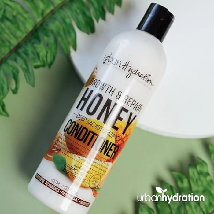 Urban Hydration Honey & Lemon Growth & Repair Deep Moisturizing Conditioner -Strengthens, Hydrates, Controls Frizz & Enhances Shine - Sulfate & Paraben Free - Safe for All Hair Types, 13.5 FL Oz - Image 5