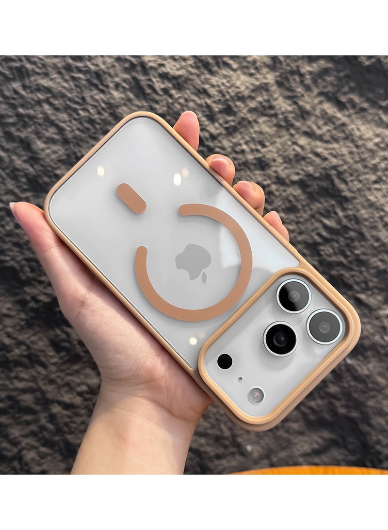 iPhone 17 Pro Max Magsafe Transparent with Desert Bumper Case - N52 Stronger Magnets - Image 2