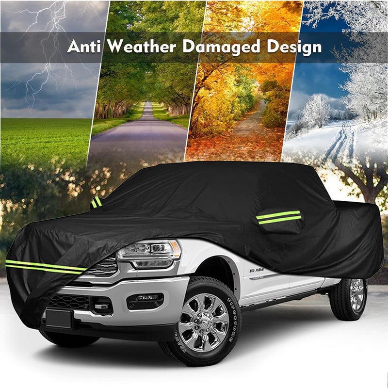 ULROLIT Waterproof Car Cover for 1998-2022 Dodge Ram 2500 3500 Crew Cab 6.5 ft Short Bed Truck - Image 3