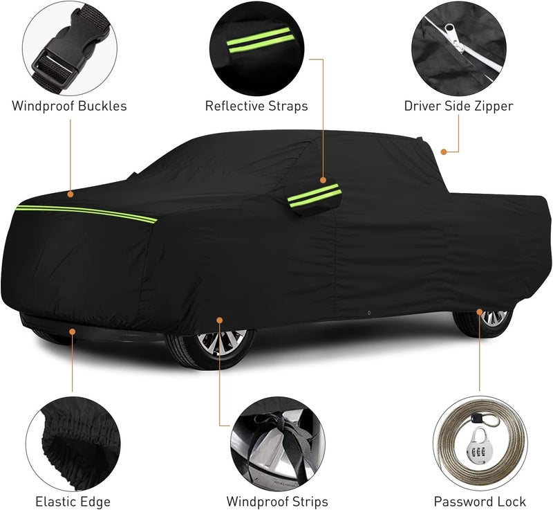 ULROLIT Waterproof Car Cover for 1998-2022 Dodge Ram 2500 3500 Crew Cab 6.5 ft Short Bed Truck - Image 2