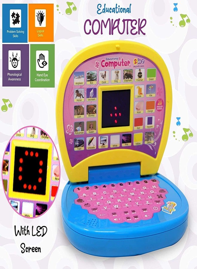 iChoice Educational Learning Laptop for Kids with LED Display, Alphabet and Number Learning Computer for Children & Toddlers, Multi Color (Learning Laptop Toy) - Image 3