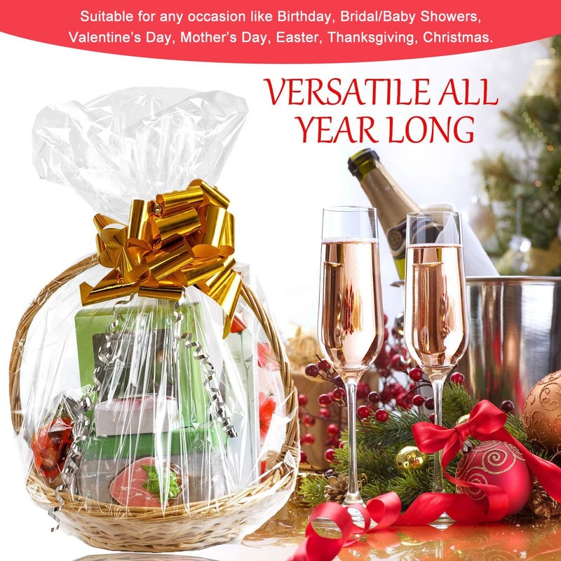 Morepack Shrink Wrap Bags for Gift Baskets,20x20 inches Clear PVC Heat Shrink Bags,20 Pieces - Image 5