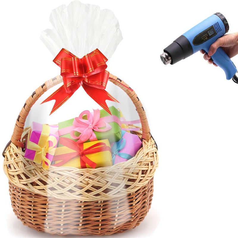 Morepack Shrink Wrap Bags for Gift Baskets,20x20 inches Clear PVC Heat Shrink Bags,20 Pieces - Image 1