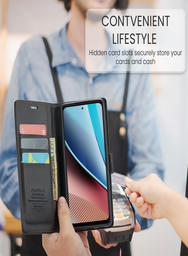 FLIPALM Compatible with Samsung Galaxy A16 5G Wallet Case with RFID Blocking Credit Card Holder, PU Leather Folio Flip Kickstand Protective Shockproof Cover Women Men for Samsung A16 Phone Case (Black) - Image 5