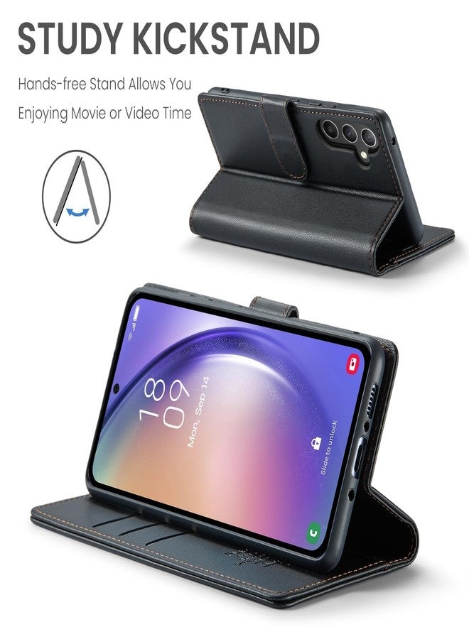 FLIPALM Compatible with Samsung Galaxy A16 5G Wallet Case with RFID Blocking Credit Card Holder, PU Leather Folio Flip Kickstand Protective Shockproof Cover Women Men for Samsung A16 Phone Case (Black) - Image 4