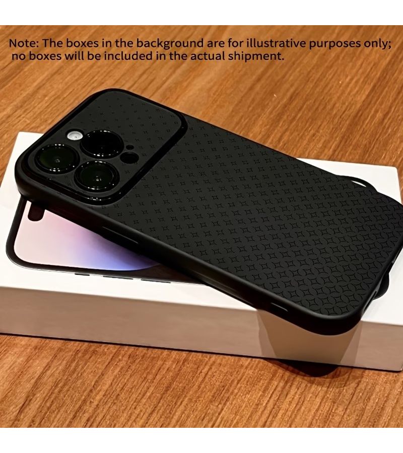 غلاف هاتف ماتي واقي من الصدمات بخلفية نافذة نجمية خط أسود غير لامع لـ iPhone 15 Pro Max - Image 2