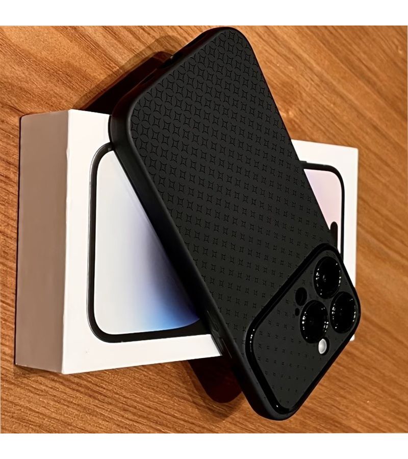 غلاف هاتف ماتي واقي من الصدمات بخلفية نافذة نجمية خط أسود غير لامع لـ iPhone 15 Pro Max - Image 4