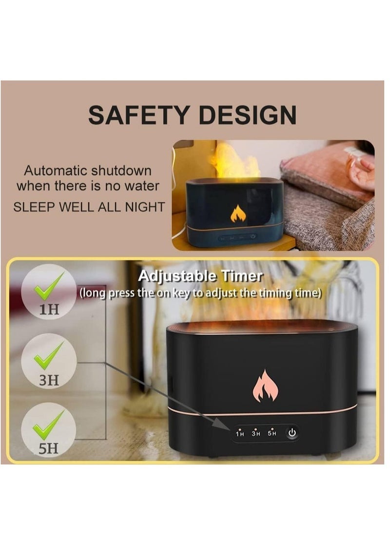 Flame humidifier for bedroom, Essential oil diffuser cool mist humidifiers for home mini air small personal humidifier, 200 ml Lasts Up to 10 Hours - Image 3