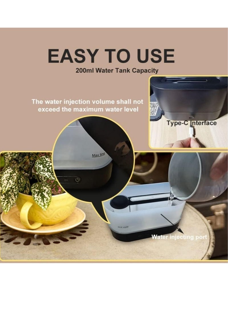 Flame humidifier for bedroom, Essential oil diffuser cool mist humidifiers for home mini air small personal humidifier, 200 ml Lasts Up to 10 Hours - Image 4