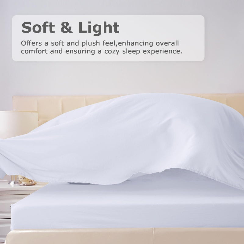 Homilay Twin Size Bed Sheet Set - 3 Piece Soft Microfiber Sheets with Deep Pockets, Cooling Technology, and Wrinkle-Free Pillowcase. Hotel-Quality, Durable Bedding, Brilliant White - Image 2