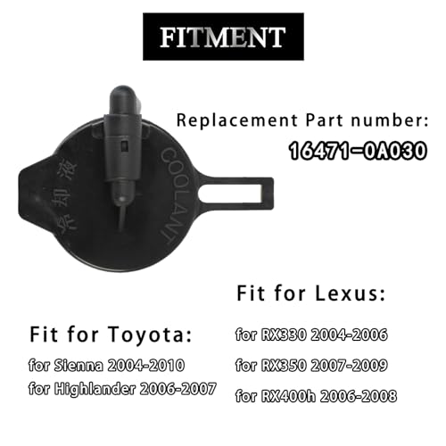 AUPARTIK Engine Coolant Expansion Tank Cap 16471-0A030 for Toyota Sienna 2004-2010 for Lexus RX330 2004-2006 RX350 2007-2009 Coolant Reservoir Cap 164710A030 - Image 2