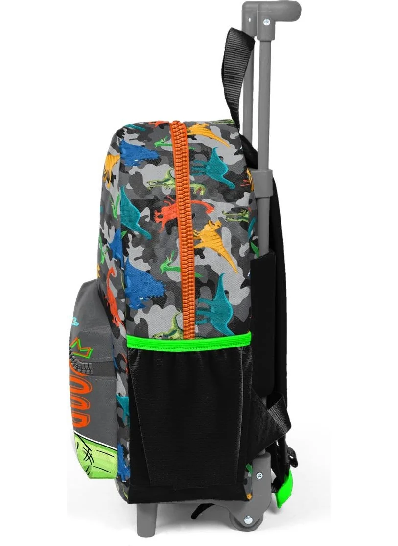 CORAL HIGH Mini Nest Squeegee Backpack Black Gray Dinosaur Patterned Two Compartments 24044