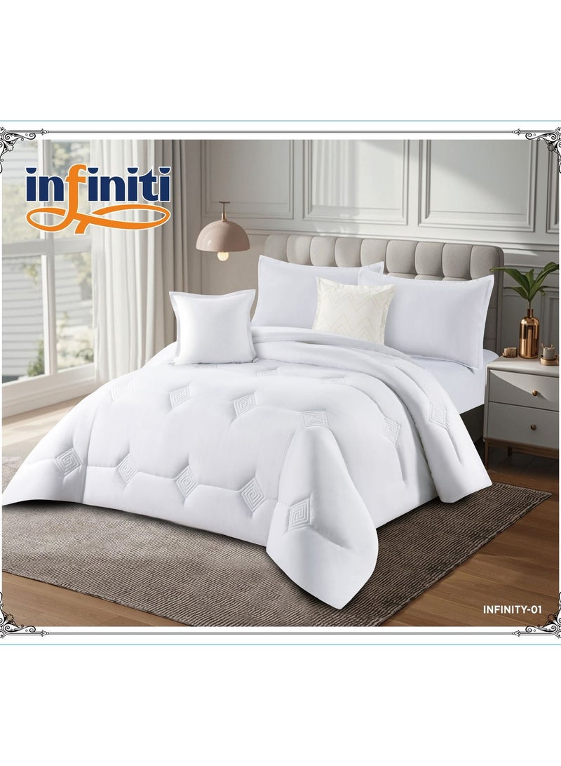 إينفينيتي مفرش سرير نفرين 6 قطع – لحاف ناعم مع شرشف مغاط وتلبيسات مخدات لتجديد غرفة النوم - Image 1