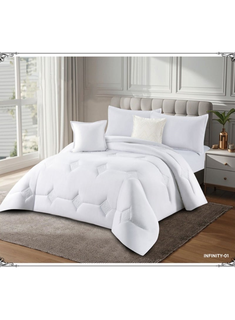 إينفينيتي مفرش سرير نفرين 6 قطع – لحاف ناعم مع شرشف مغاط وتلبيسات مخدات لتجديد غرفة النوم - Image 2